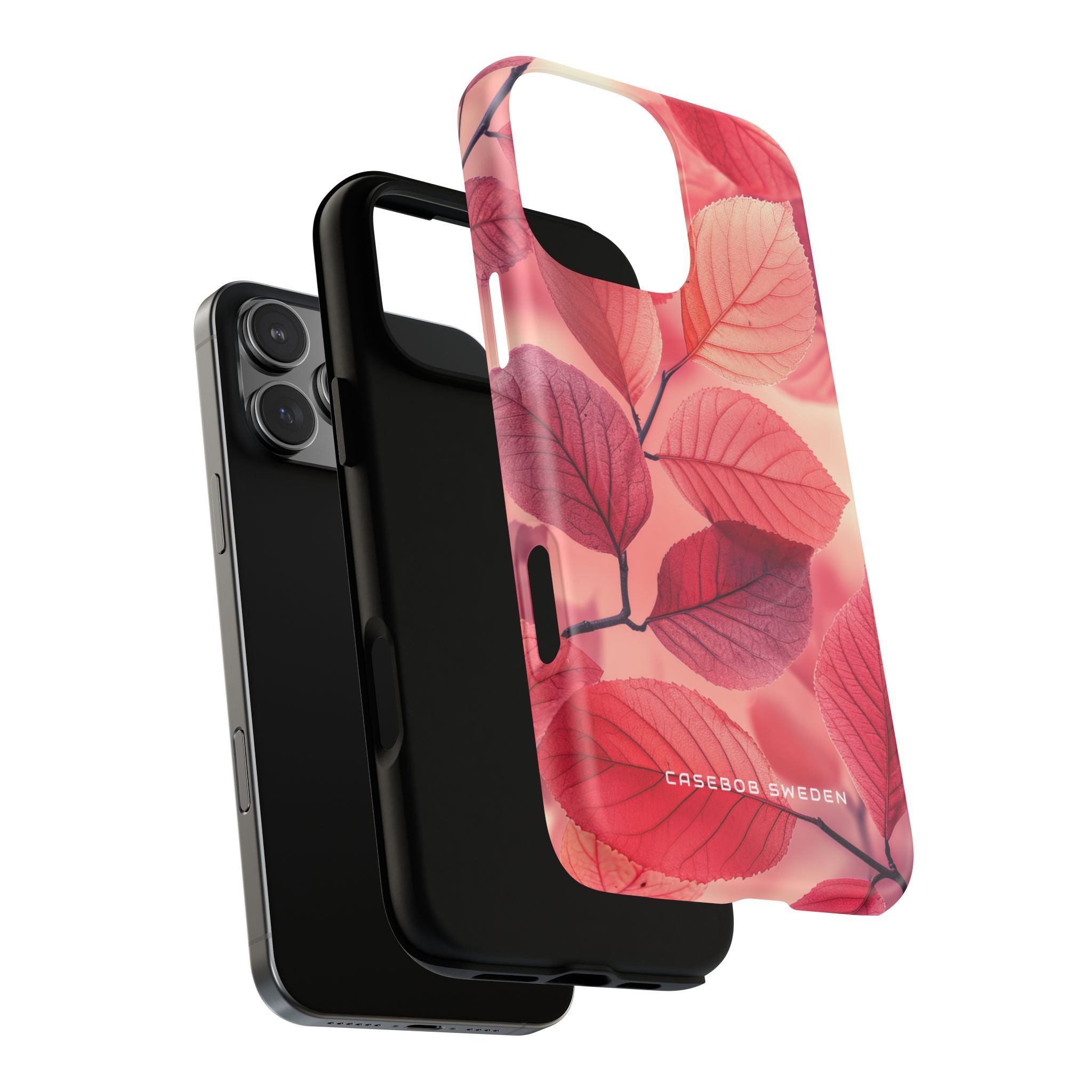 Elegant Pink Leaves iPhone 16  Tough+ Phone Case