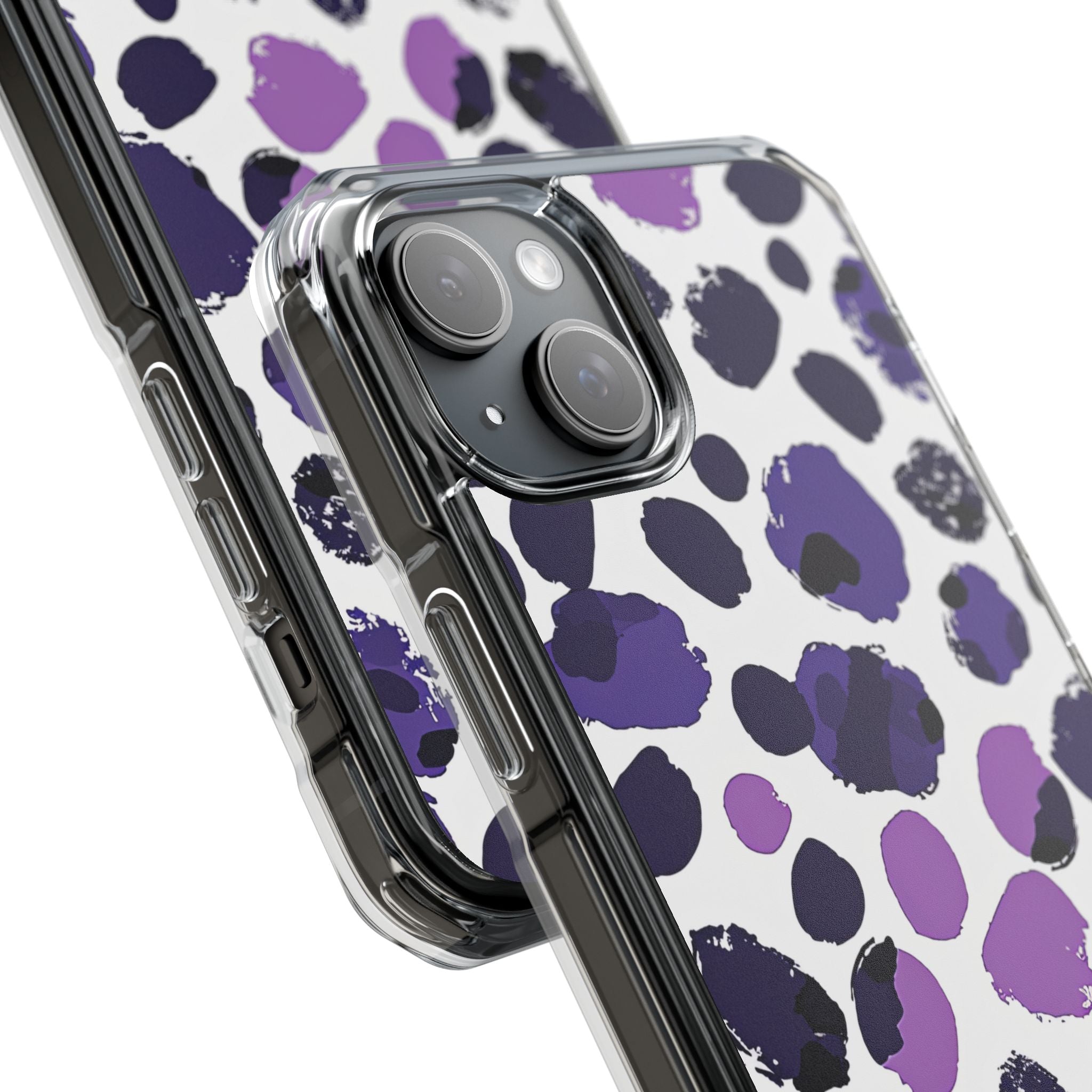 Purple Inkblots iPhone 15 - Clear Impact Phone Case