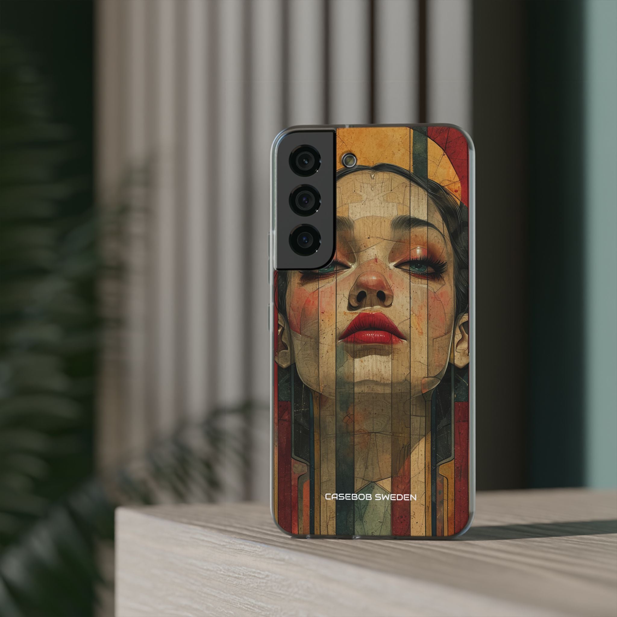 Bold Art Deco Portrait - Flexi Samsung S22 Phone Case