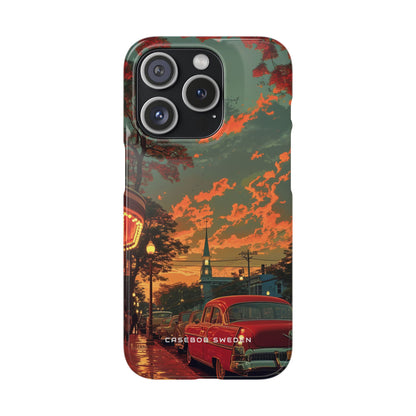 Mid-Century Nostalgia Streetscape iPhone 15 - Slim Phone Case