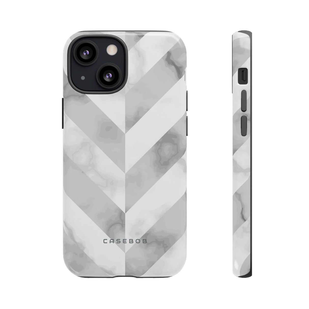 White Herringbone - Protective Phone Case