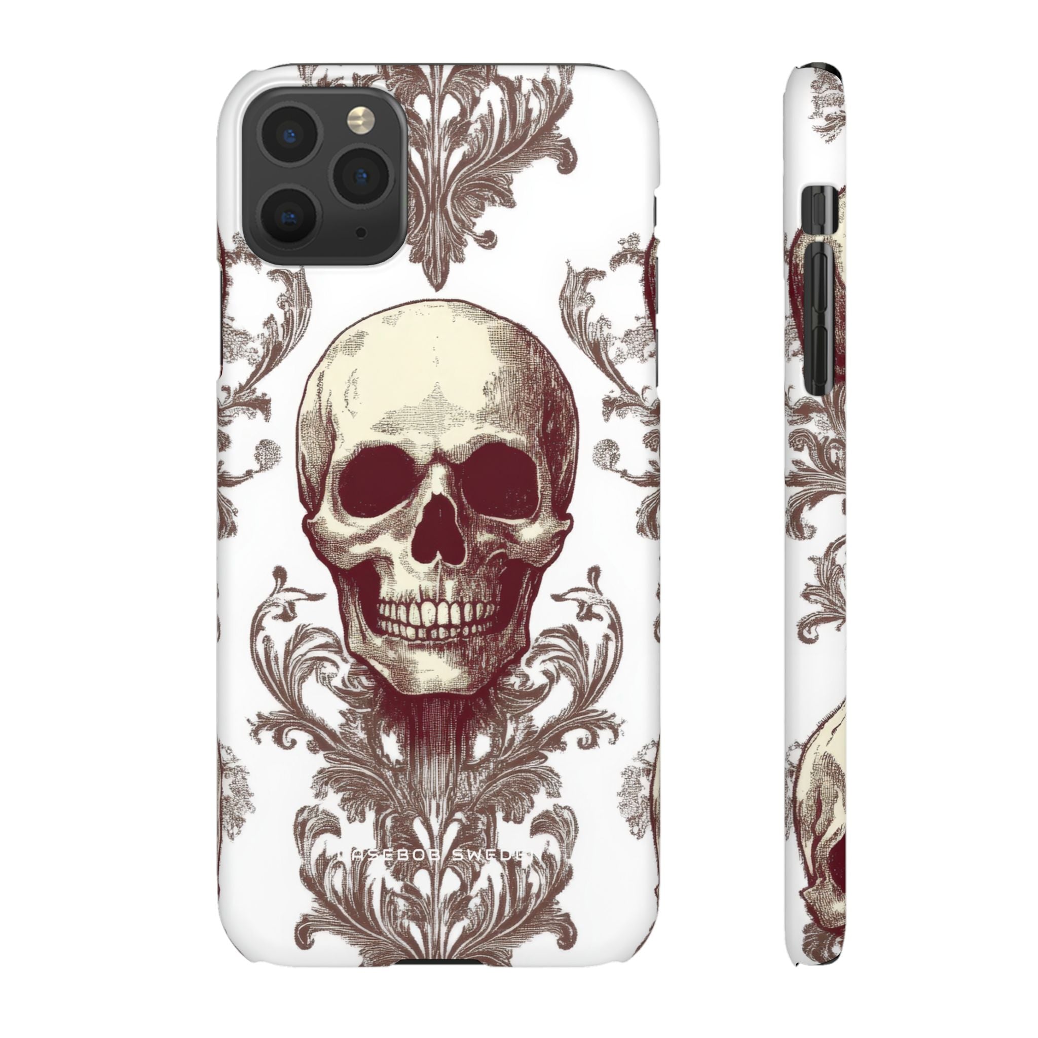 Gothic Skulls and Ornate Foliage iPhone 11 - Slim Phone Case