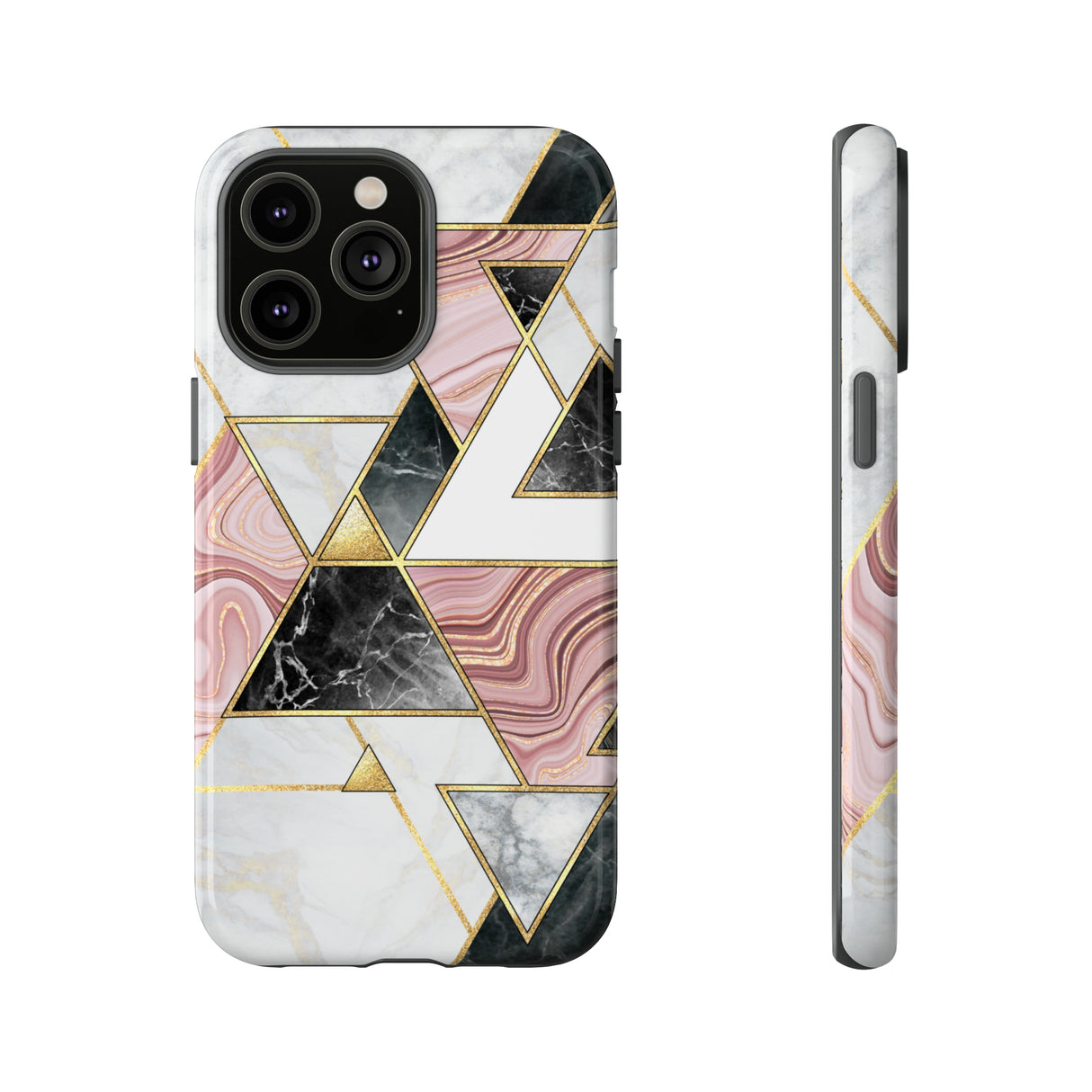 White Pink Mosaic - Protective Phone Case