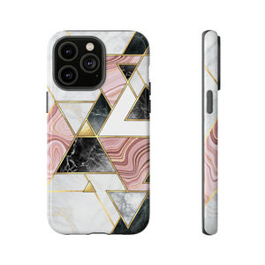 White Pink Mosaic - Protective Phone Case