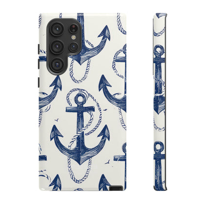 Navy Anchor Tapestry  Samsung S22 - Tough