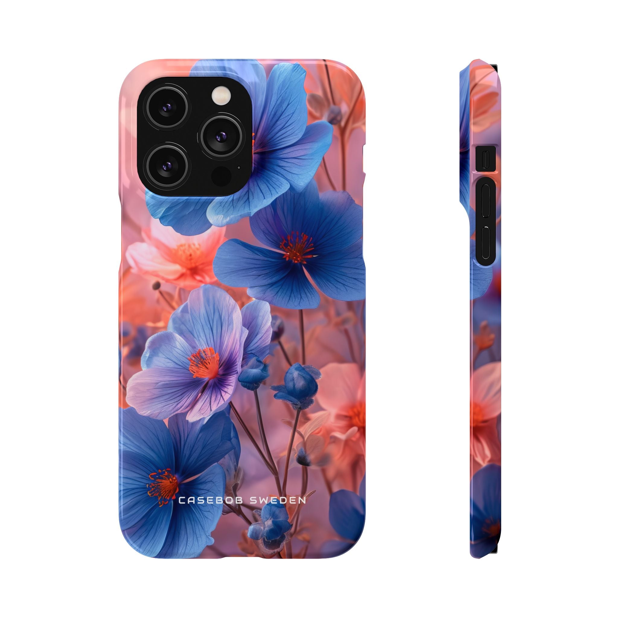 Harmonious Blooming Blues and Pinks iPhone 14 - Slim Phone Case