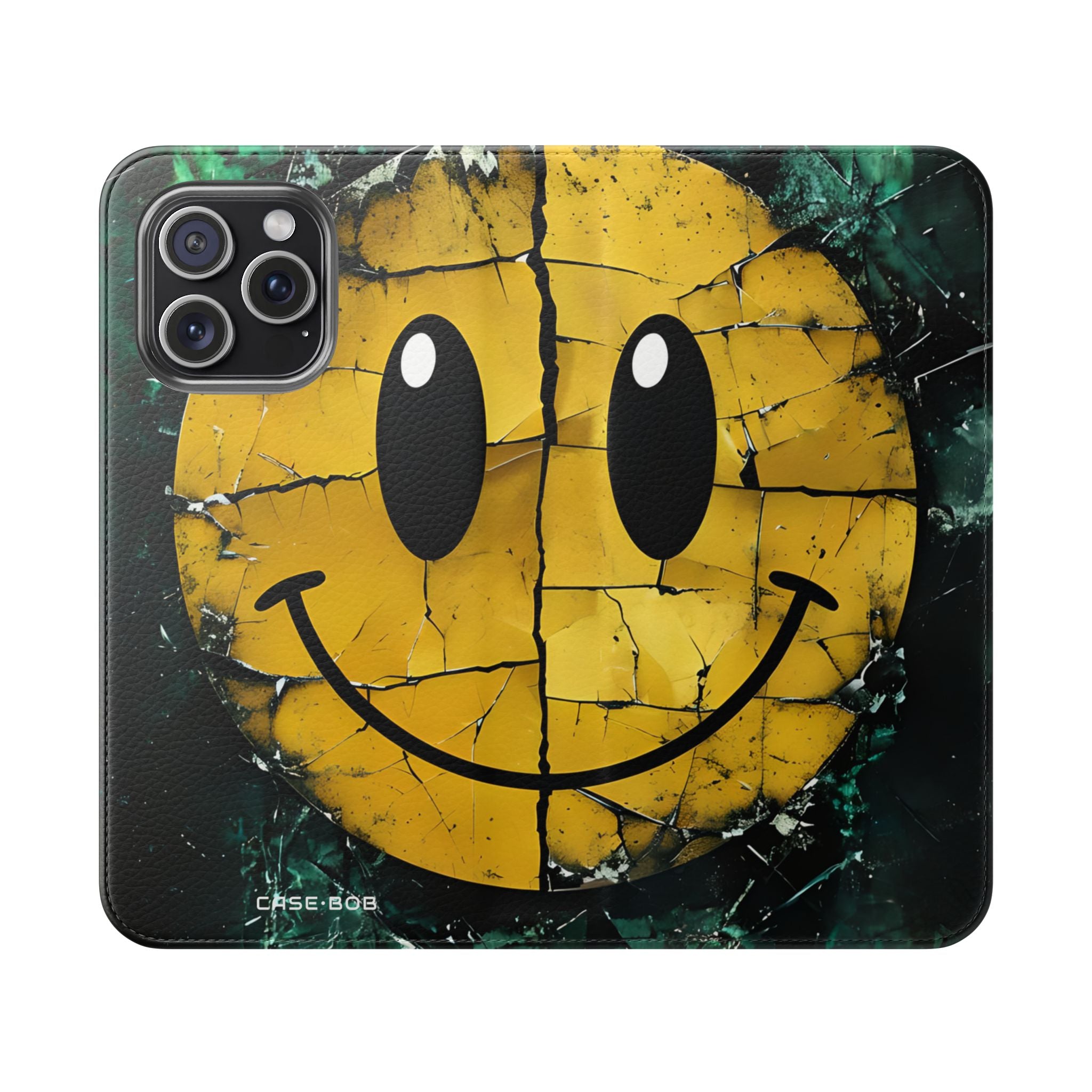 Cracked Smiley - iPhone 15 Pro Max Case - Wallet