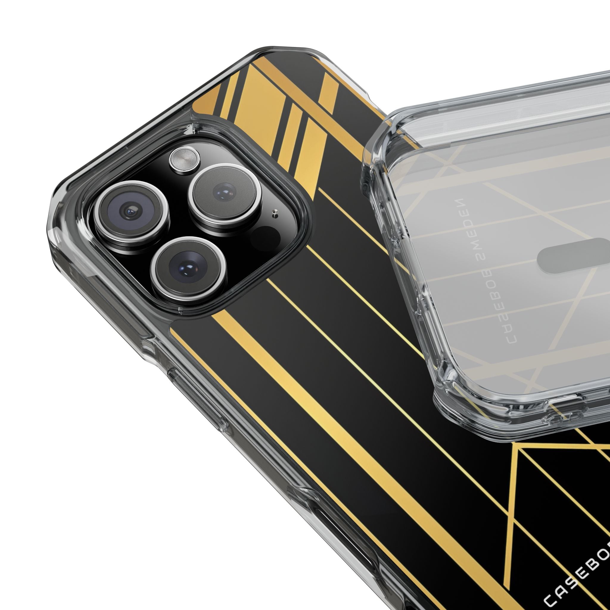 "Golden Art Deco Symmetry in Geometric Elegance" iPhone 16 - Clear Impact Phone Case