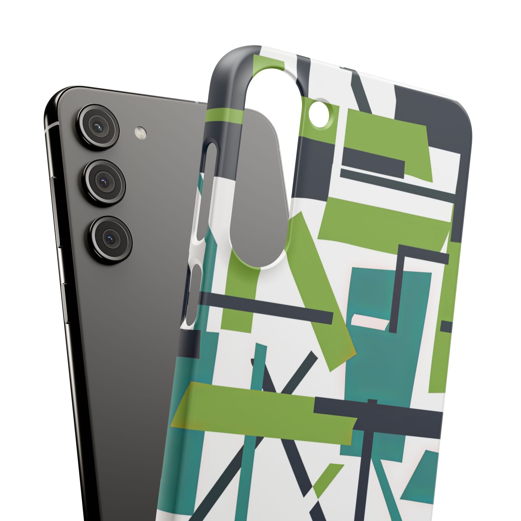 Green Geometry Glide Samsung S23 - Slim Phone Case