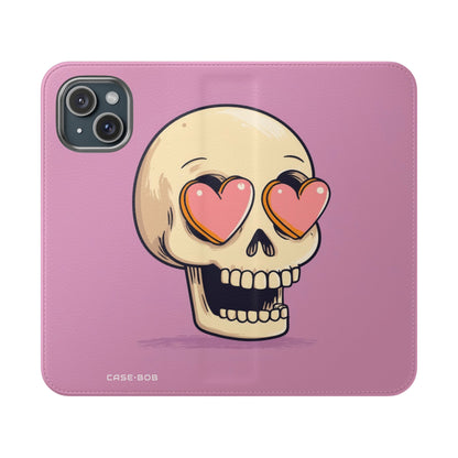 Heart Eyes Skull - iPhone 15 Case - Wallet