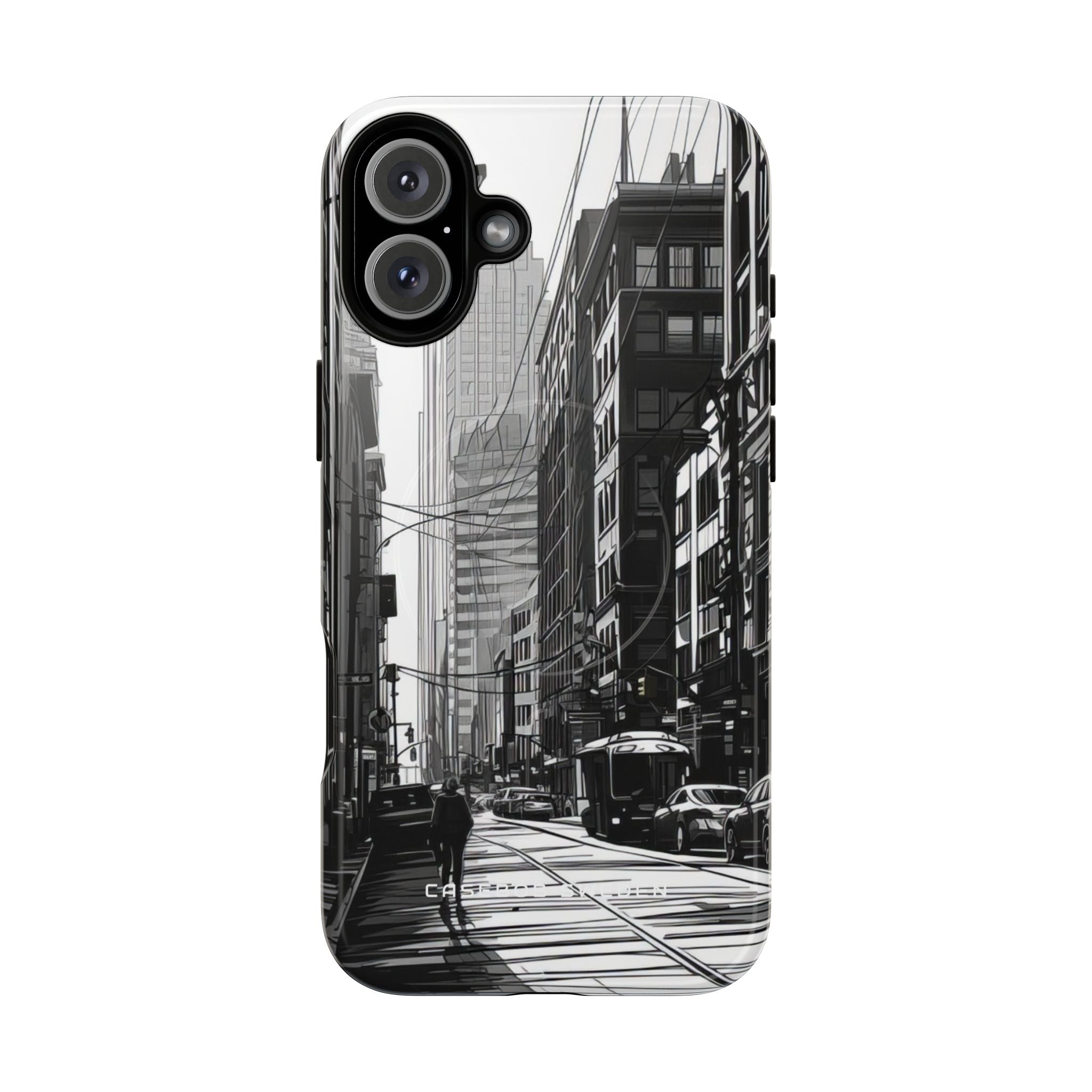 Urban Cityscape Line Perspective iPhone 16 | Tough+ Phone Case