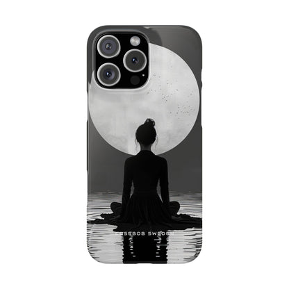 Zen Serenity Moon Reflection iPhone 16 - Slim Phone Case