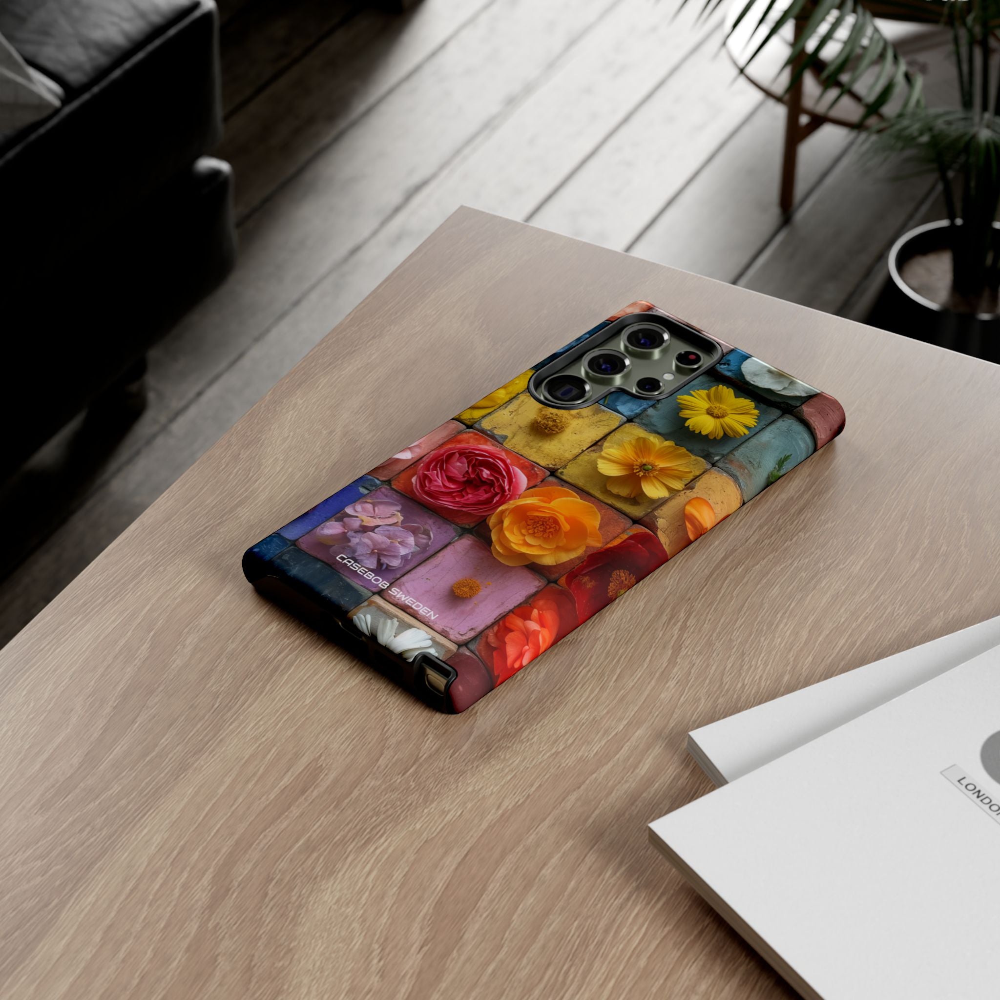 Vibrant Floral Tiles - Tough Samsung S23 Phone Case