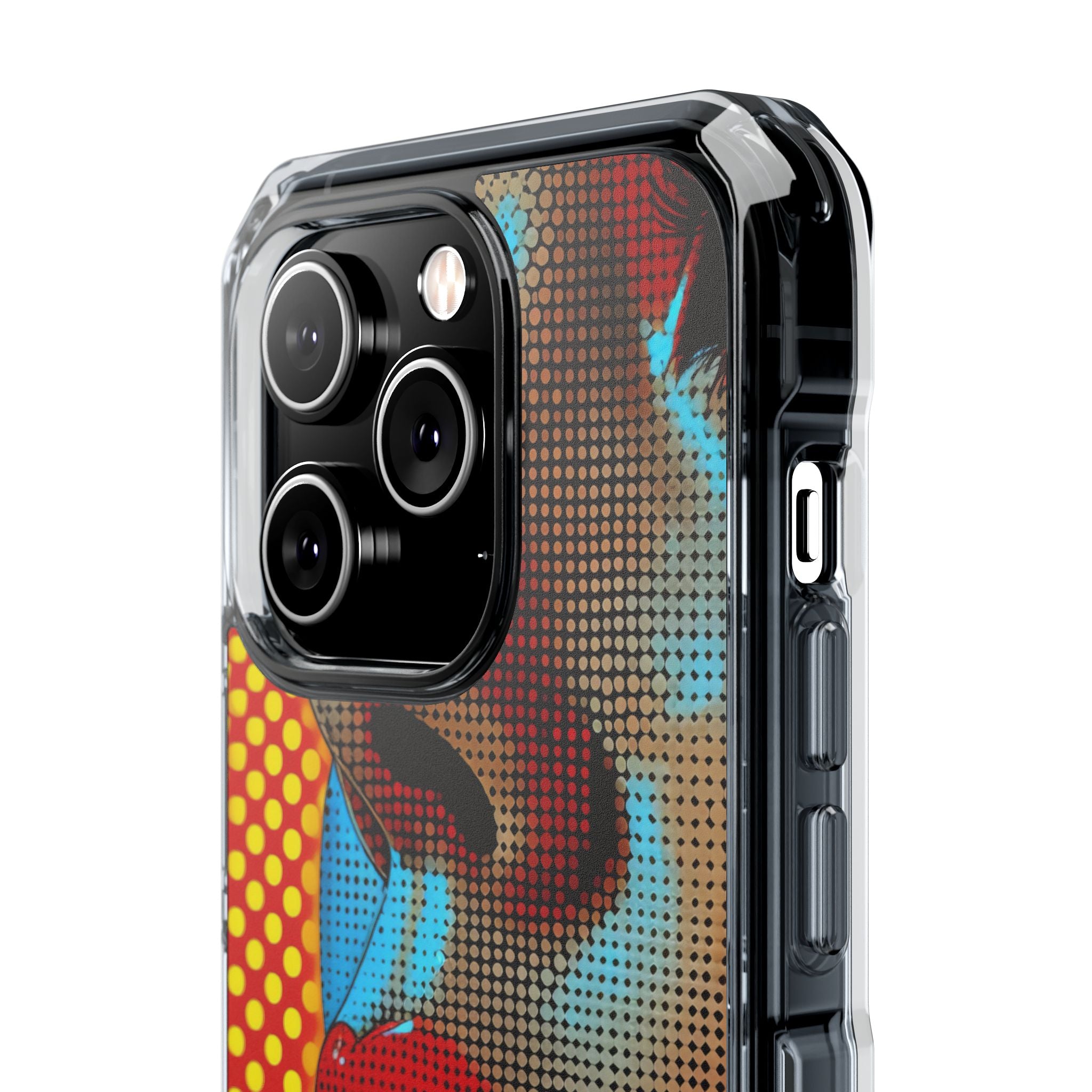 Yellow Red Pop Art Portrait - Clear Impact iPhone 14 Phone Case