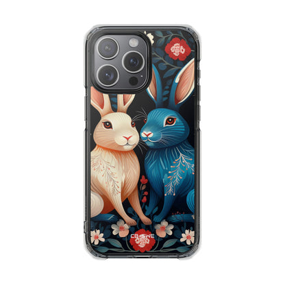 Rabbits Embrace Blossoms iPhone Case - Impact