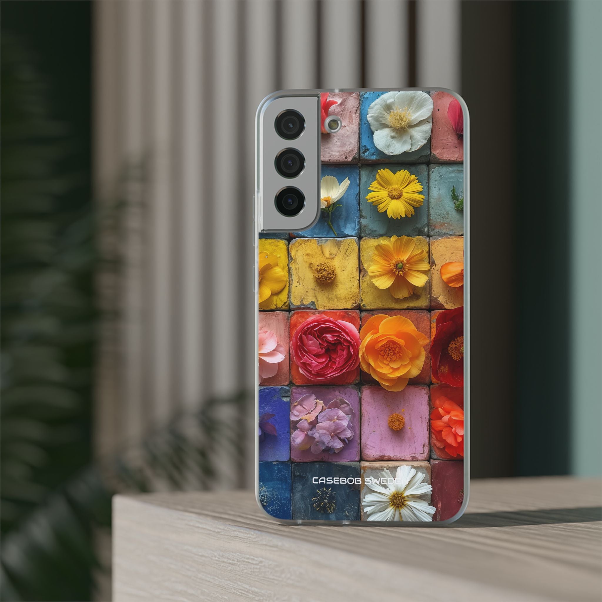 Vibrant Floral Tiles - Flexi Samsung S22 Phone Case