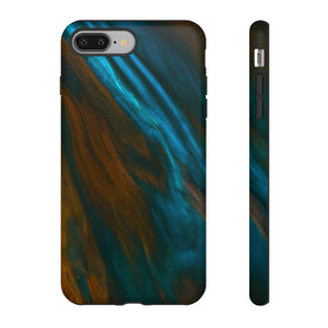 Neon Blue Ink Art iPhone Case (Protective) iPhone 8 Plus Matte Phone Case