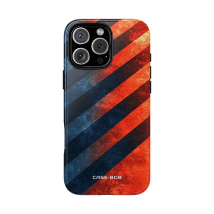 Diagonal Stripes Blaze iPhone 16 Pro Max Case - Tough