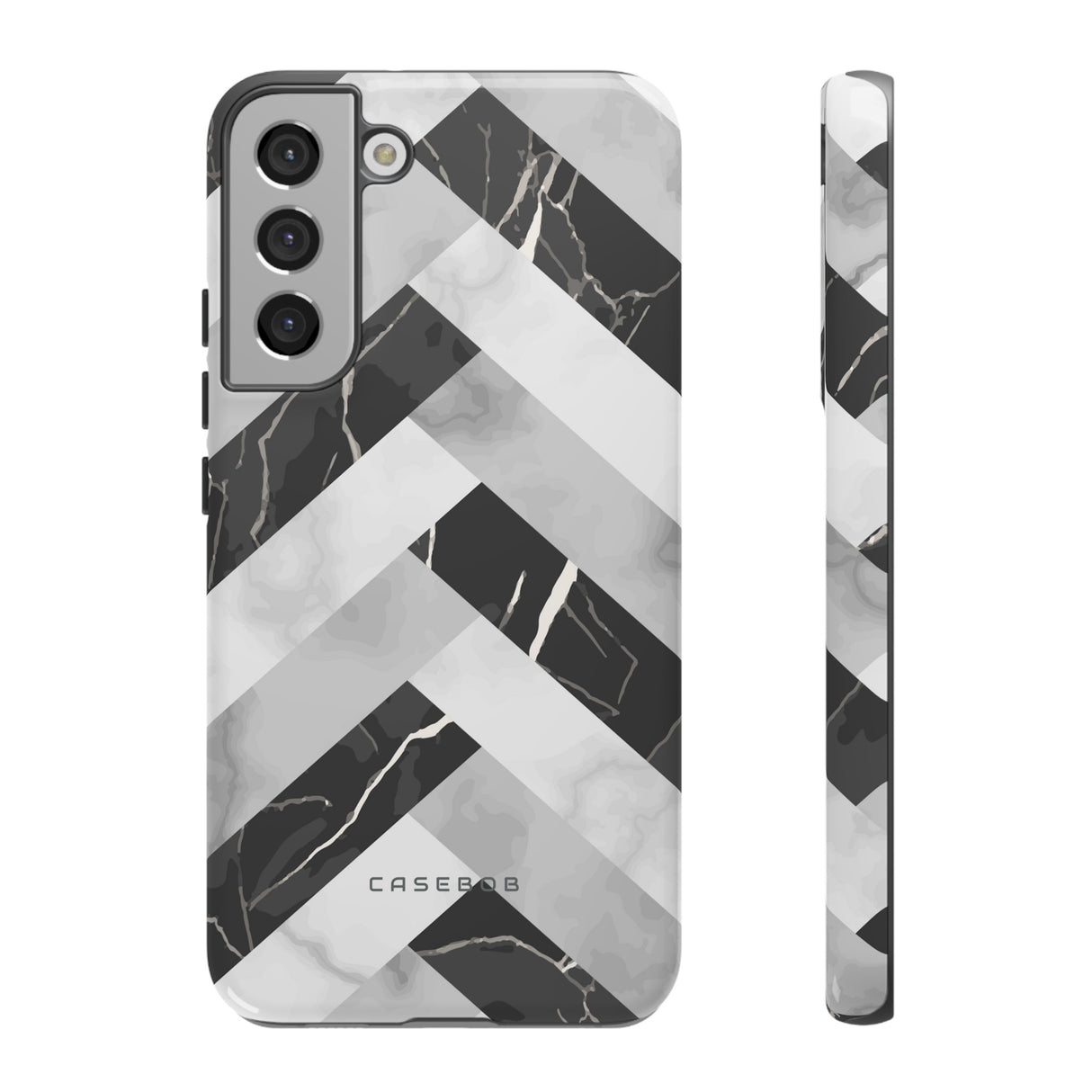 Grey Herringbone - Protective Phone Case