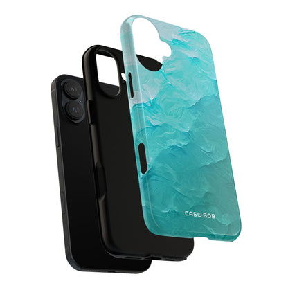 Teal Brushwaves iPhone 16 Plus Case - Tough