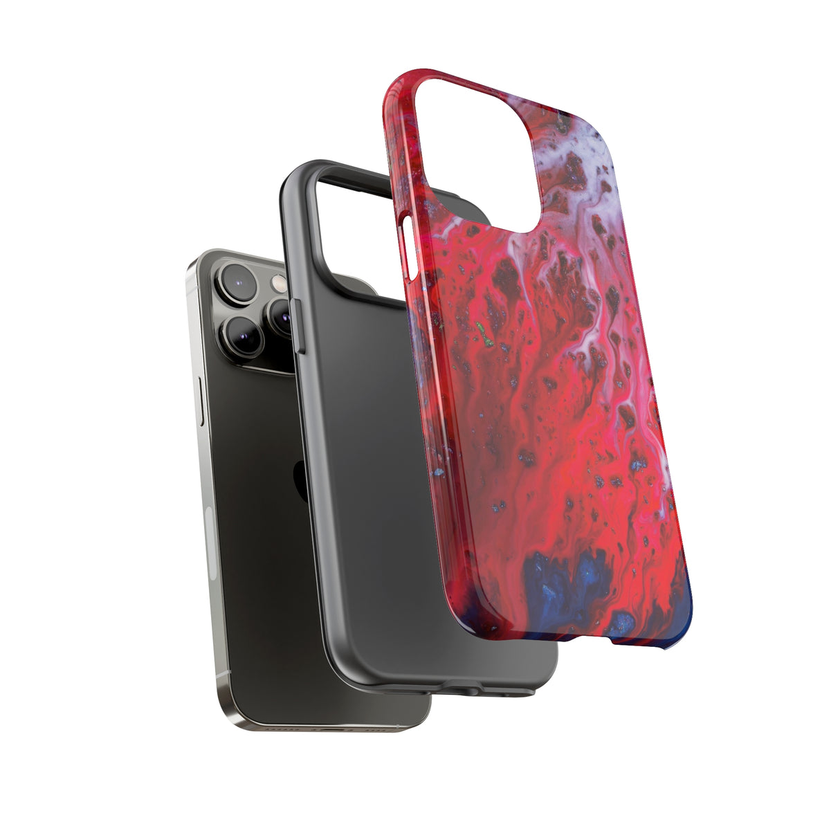 Bright Red Ink Art iPhone Case (Protective) Phone Case