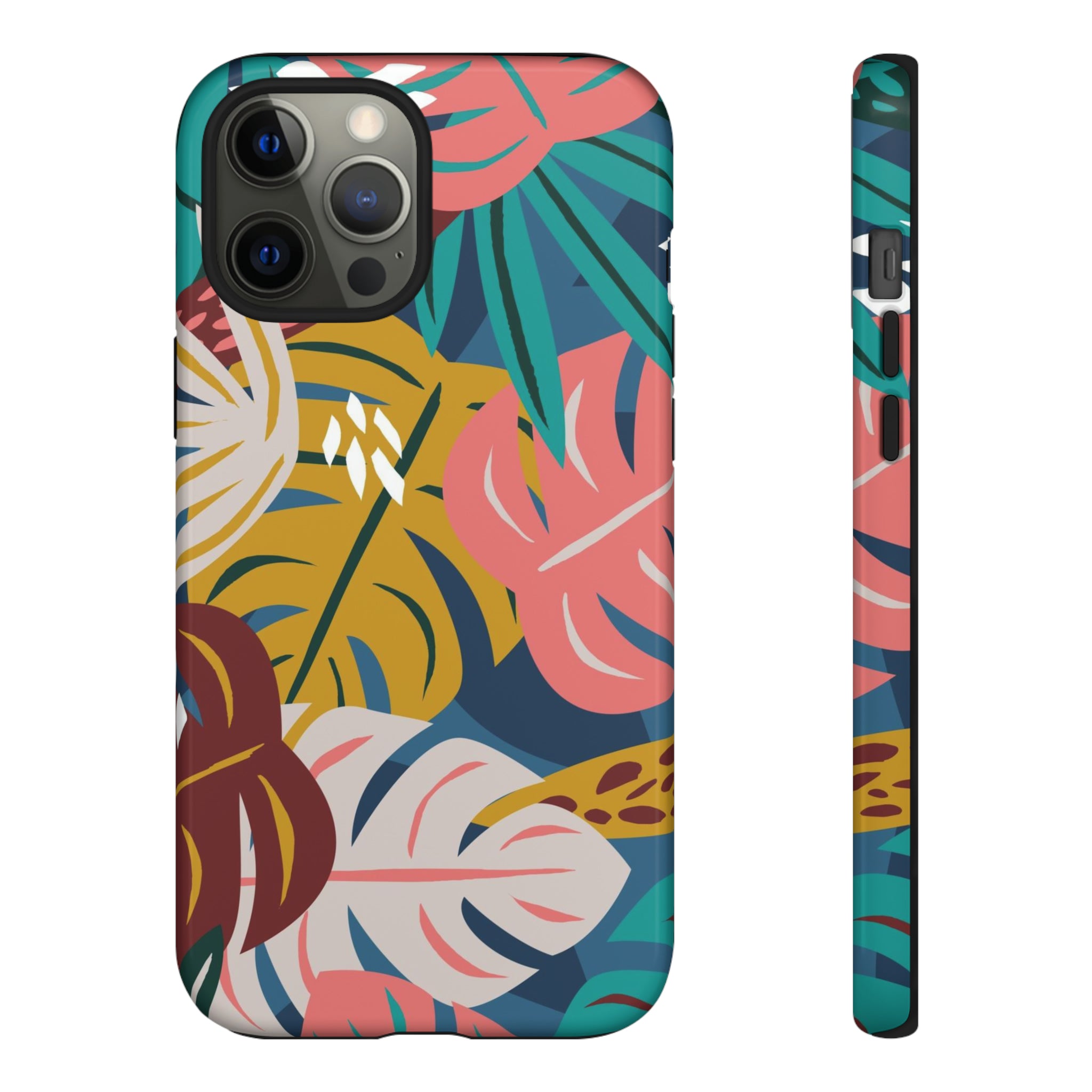 Tropical Leaf Mono - Protective Phone Case