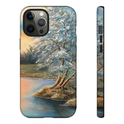 Oil Panting - Sunset on the lake - Protective Phone Case