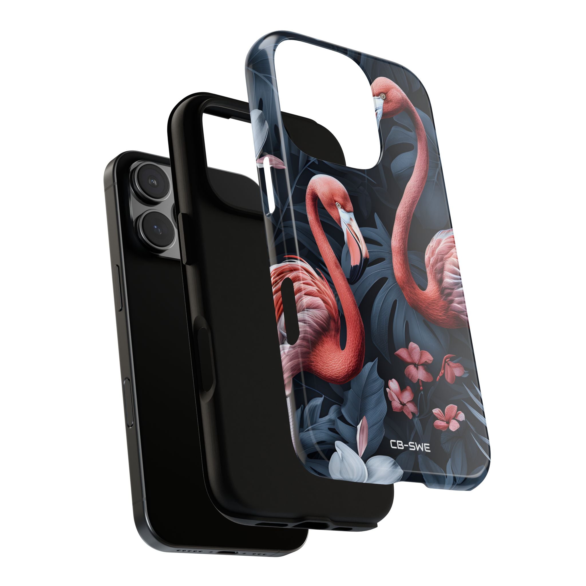 Flamingos Embrace Nature - iPhone Case