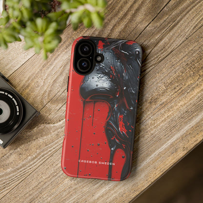 Textured Crimson Bloom iPhone 16 - Tough Phone Case