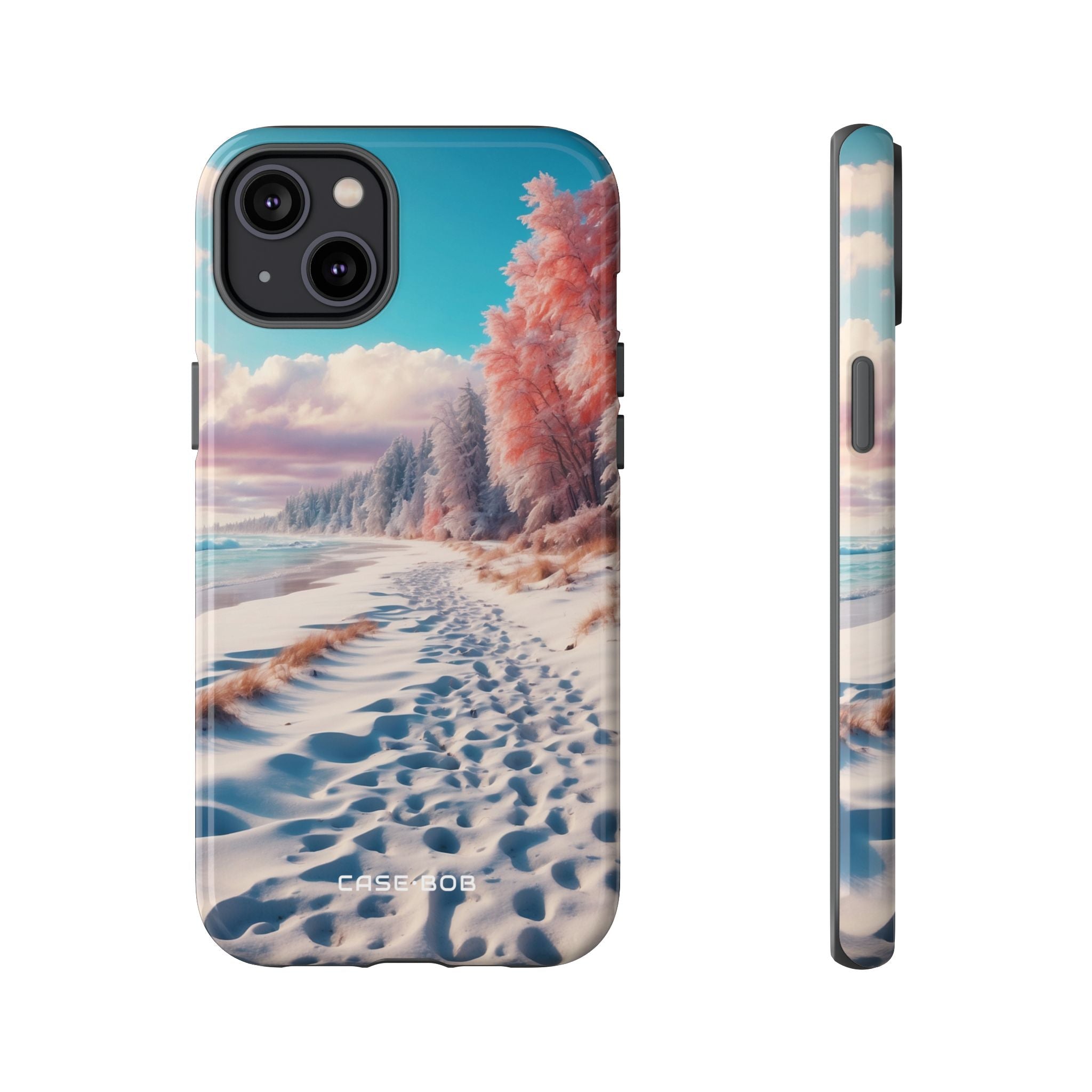 Snowy Footprints iPhone 14 Plus Case - Tough