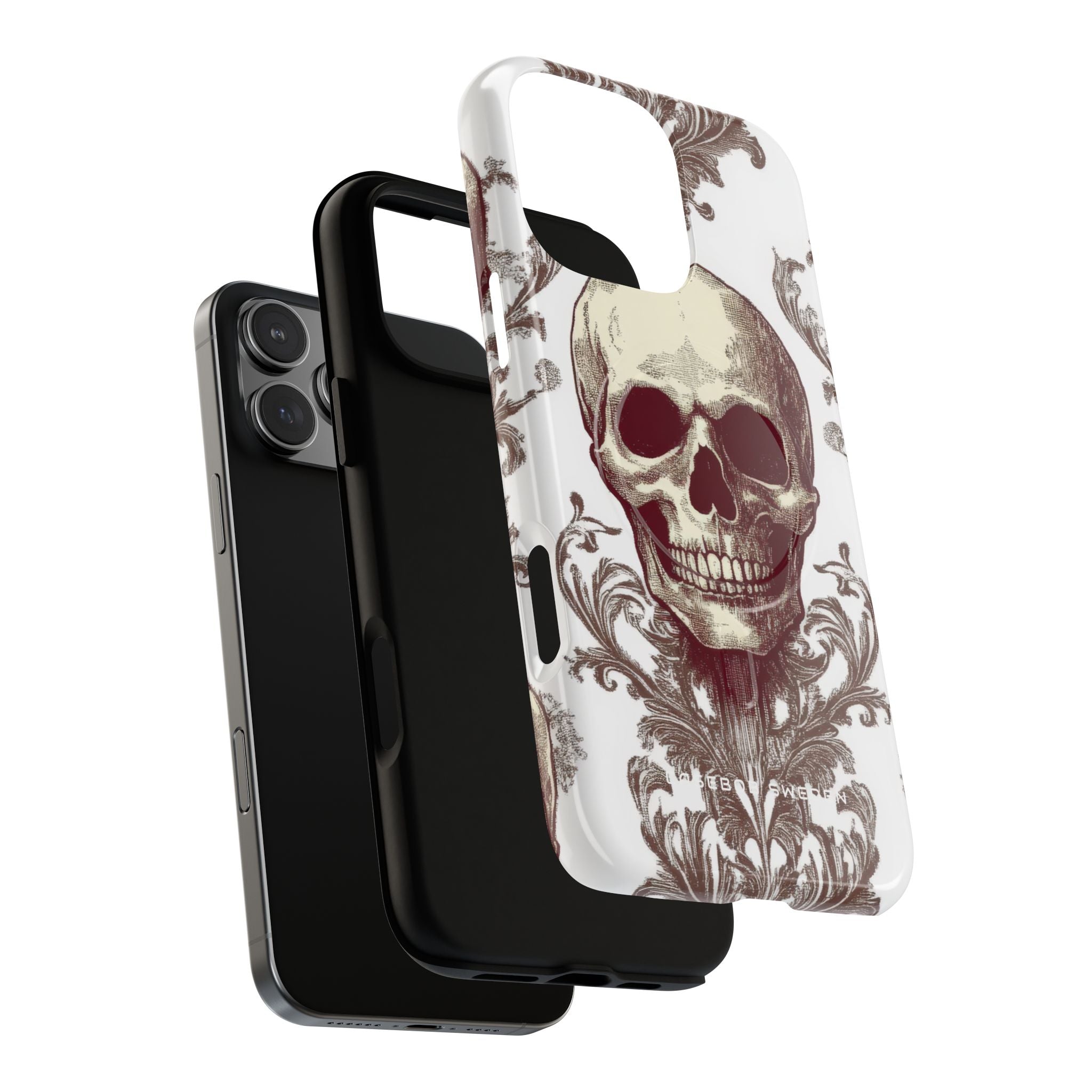 Gothic Skulls and Ornate Foliage iPhone 16 | Tough+ Phone Case