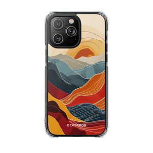 Sunset Waves - Phone Case for iPhone (Clear Impact - Magnetic)