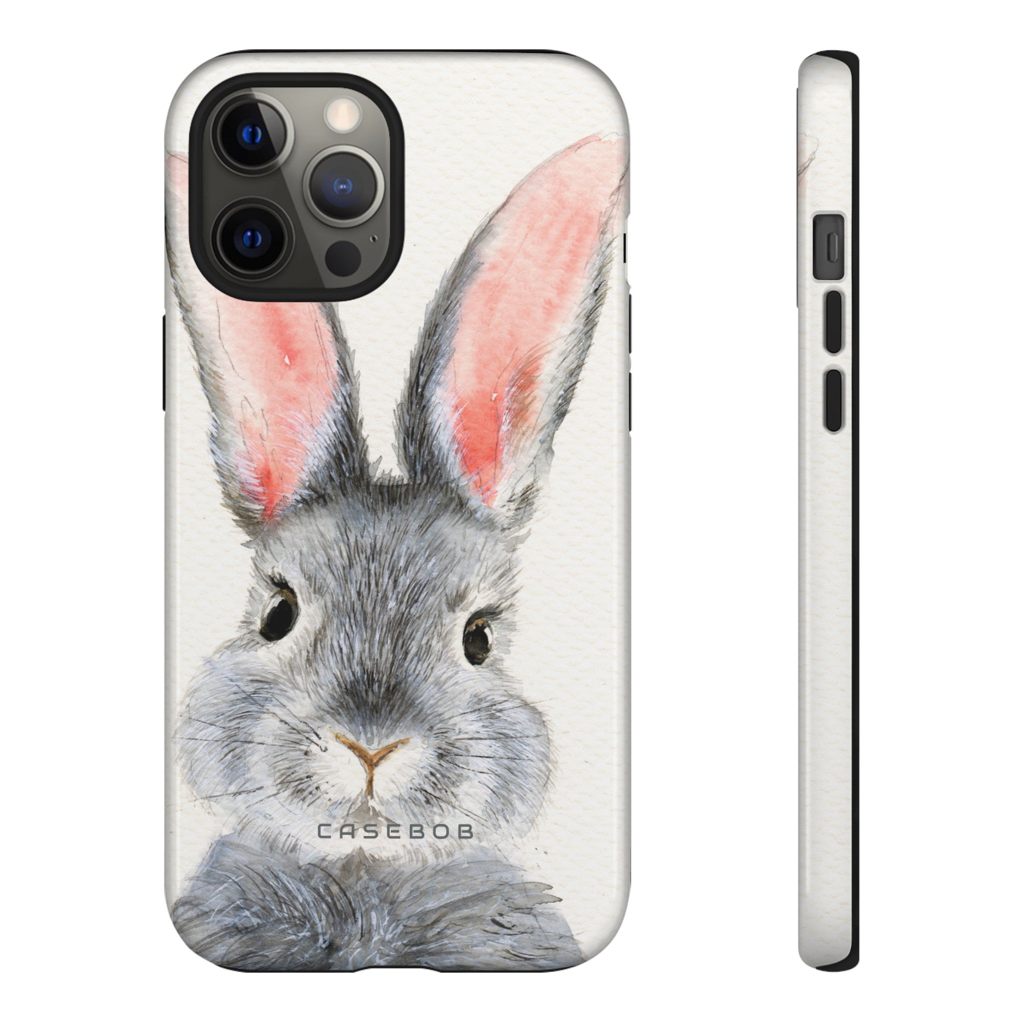 Watercolor of Fluffy Rabbit - Protective Phone Case