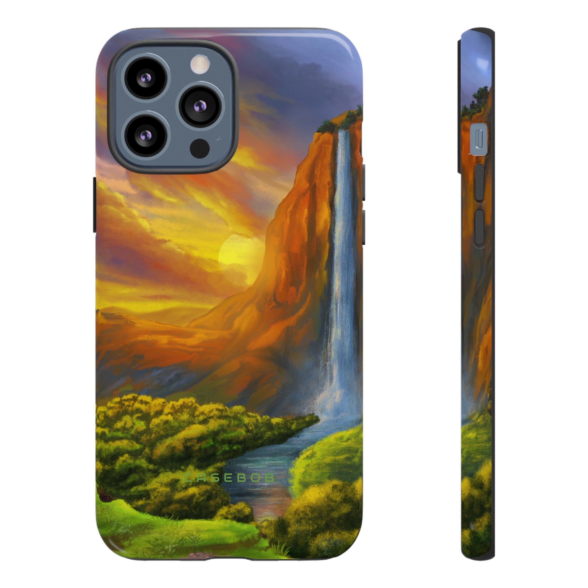 Fantasy Landscape with Waterfall - Protective Phone Case