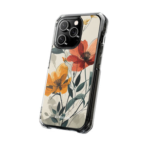 Serene Floral Harmony - Phone Case for iPhone (Clear Impact - Magnetic)