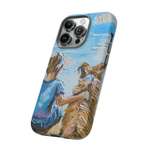 Boy with Dog - Protective Phone Case