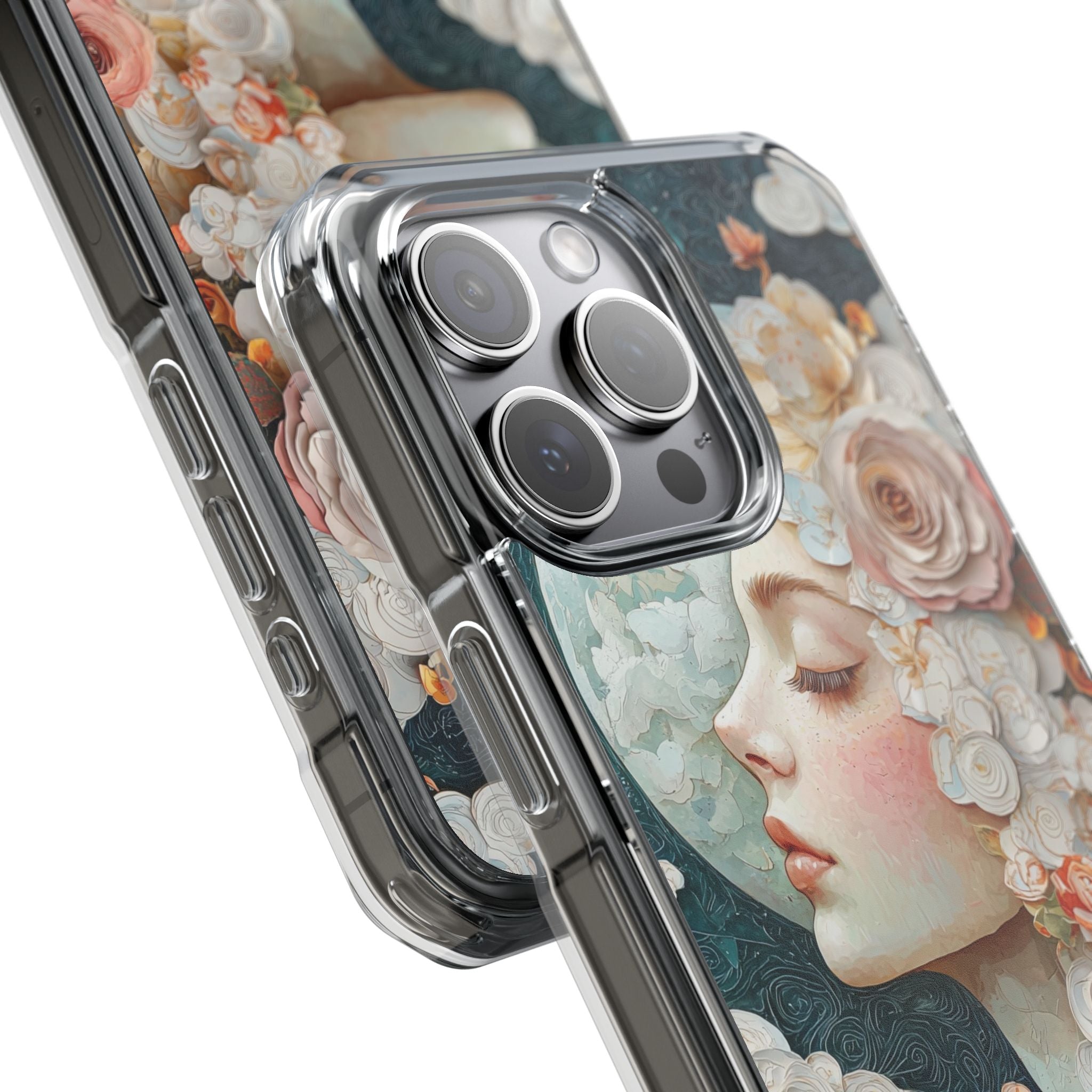Moon Embraces Flowers iPhone Case - Impact