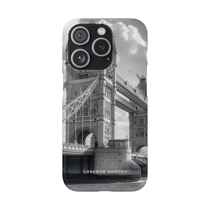 Tower Bridge Monochrome Architecture Study iPhone 15 - Slim Phone Case