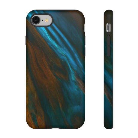 Neon Blue Ink Art iPhone Case (Protective) iPhone 8 Matte Phone Case