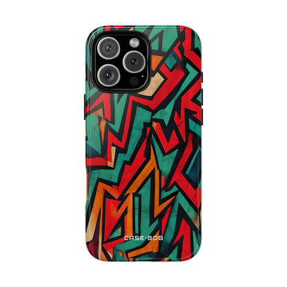 Crimson Zigzag iPhone 16 Pro Max Case - Tough