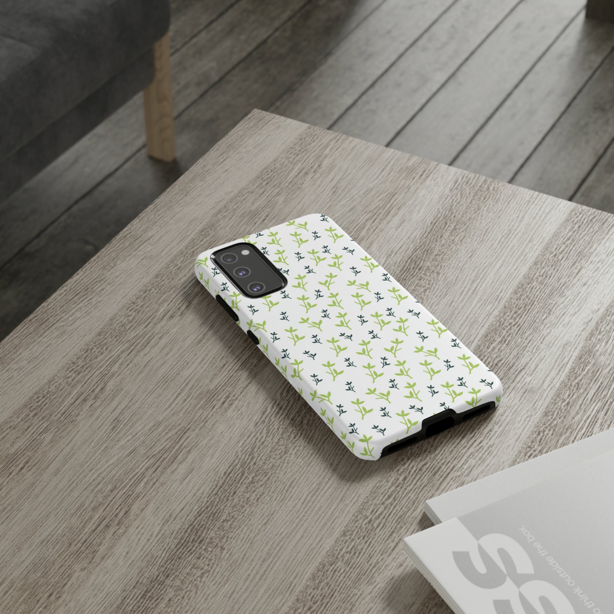 White Flower Pattern - Protective Phone Case