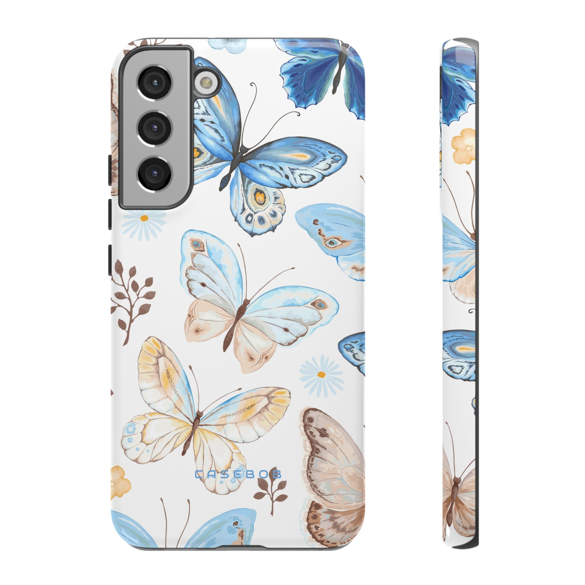 Flying Butterflies, Blue and Yellow iPhone case - Protective Phone Case