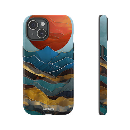 Sunset Geometry Waves - iPhone Case