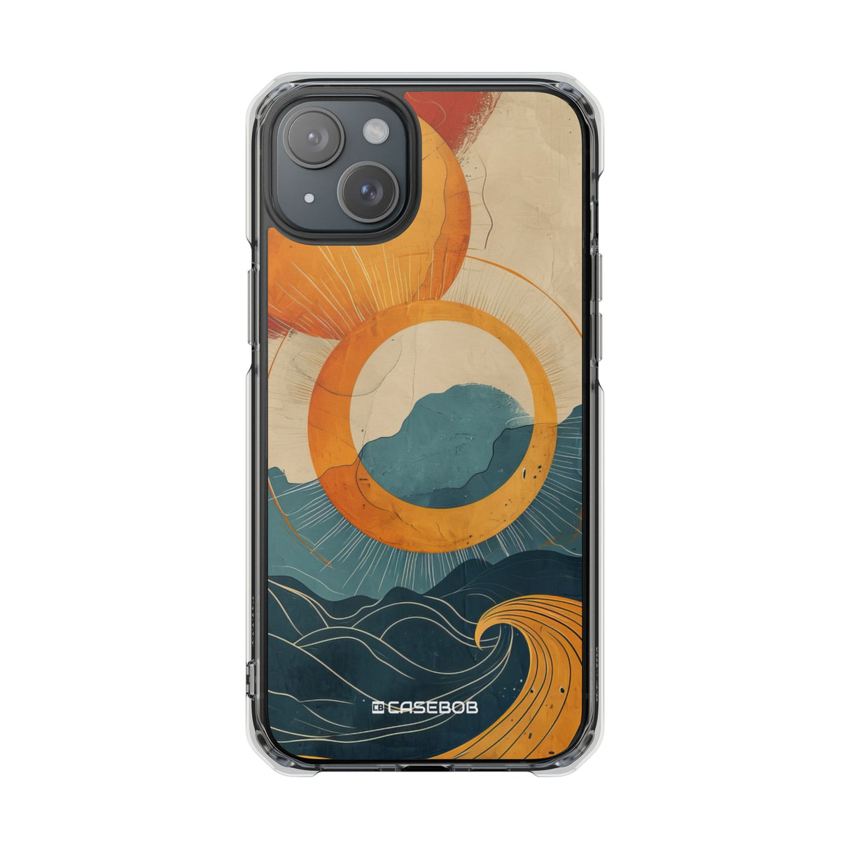 Retro Wave Dynamics - Phone Case for iPhone (Clear Impact - Magnetic)