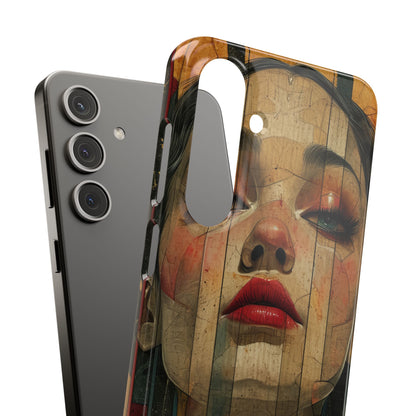 Bold Art Deco Portrait - Slim Samsung S24 Phone Case