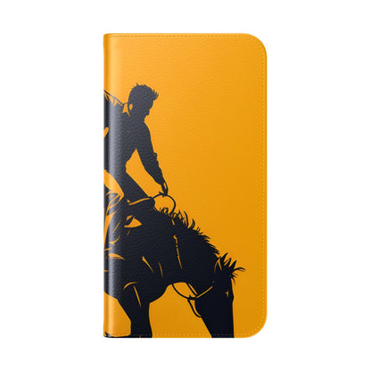 Bucking Cowboy Shadow - iPhone 16 Plus Case - Wallet