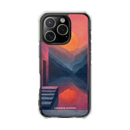 Surreal Sunset Landscape - Clear Impact iPhone 16 Phone Case