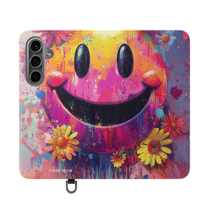 Smiley Bloom Drip - Samsung S24 Case - Wallet