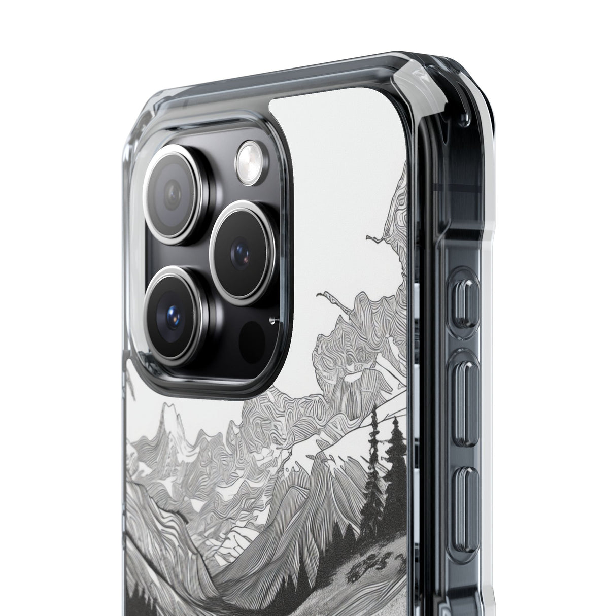 Monochrome Serenity - Phone Case for iPhone (Clear Impact - Magnetic)