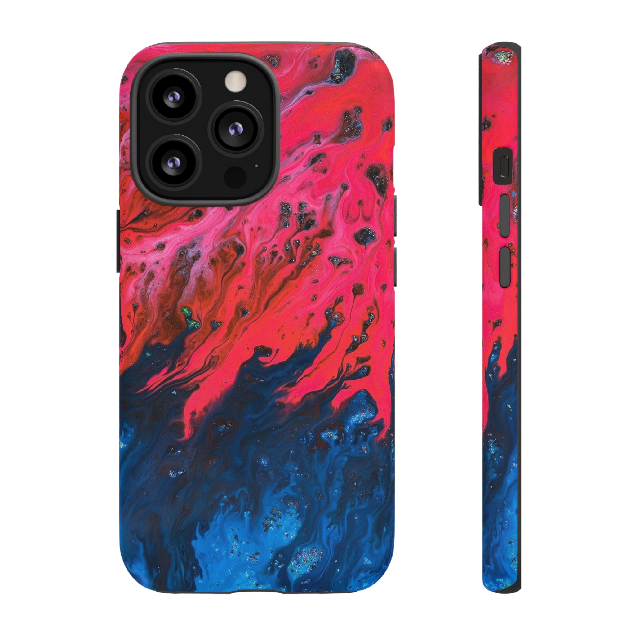 Bright Pink River Ink Art iPhone Case (Protective) iPhone 13 Pro Matte Phone Case